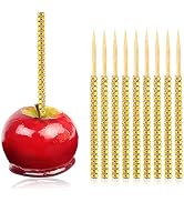 HANSGO Bling Apple Sticks,30ct 6 Inch Caramel Apple Sticks Gold Rhinestone Sticks for Cake Pop Ch...