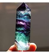 Natural Fluorite Quartz Crystal Stone Healing Amethyst Hexagonal Wand Point Stone Energy Generato...