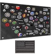 IronSeals Tactical Board Patch Organizer Holder Display with Loop Surface, Steel Ring and Flag Pa...