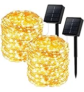 Extra-Long Outdoor Solar String Lights, 2 Pack Each 72 Ft 200 Led Solar Fairy Lights with 8 Light...