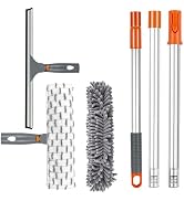 BITOPE 57" Window Squeegee with Long Handle, Glass Cleaner Tool with Telescopic Pole, Squeegee fo...
