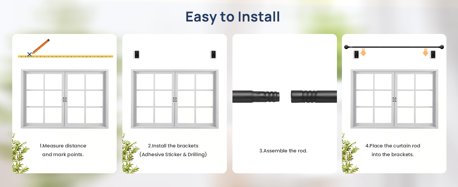 curtain rods no drilling