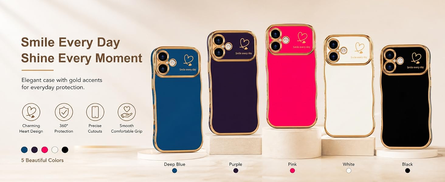 cute chic wave case for iphone 17 luxury plating