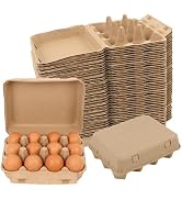 Egg Cartons 12 Count, 50 Pack Cardboard Egg Cartons Cheap Bulk, Reusable Paper Egg Holder for Sup...