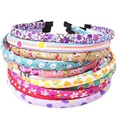 Headbands for Girls 12Pcs Thin Head Bands for Kids Children Hairbands for Toddler Floral Cloth Fa...