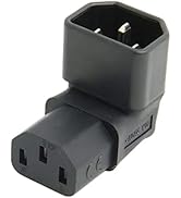 ChenYang IEC 320 C14 Male to C13 Female 90 Degree Down Angled Power Extension Connector Adapter 1...