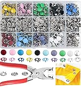 GTAAOY 800PCS Metal Snaps Buttons with Fastener Pliers Press Tool Kit Perfect for DIY Crafts Clot...