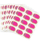 300PCS Garage Sale Price Stickers Pink Removable Yard Tags Starburst Labels | Pink Starburst Desi...