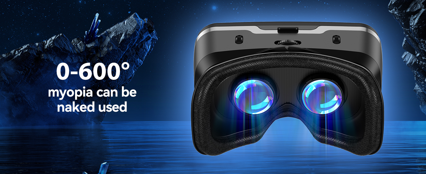 a pair of vr goggles with a blue background.