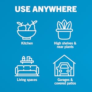 use the safer home cordless trap near plants, pet areas, and exterior doors, in kitchens, garages
