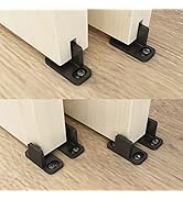 JUBEST Black Aluminum Floor Guide Sliding Barn Door Hardware Bypass Door Guide Set of 2