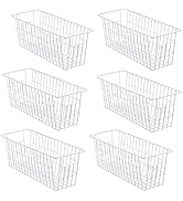 iPEGTOP Set of 6 Metal Wire Food Storage Basket Organizer Bin with Handles for Organizing Kitchen...