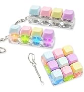 3 Pcs Keyboard Fidget Toy for Adults, Cute Cat Loud Clicky Fidget Toy with LED Lights, Stress Rel...