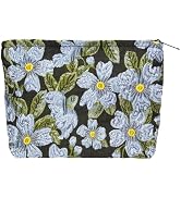 PAZIMIIK Makeup Bag Large Cotton Zipper Pouch for Purse Travel Canvas Make Up Organizer for Women...
