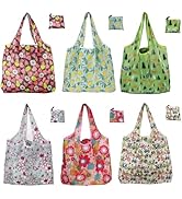 6 Pack Reusable Grocery Bags Heavy Duty with Handles, Reusable Shopping Bags for Women, Foldable,...