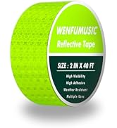 WENFUMNUSIC Reflective Tape 2" x40ft Fluorescent Green, DOT-C2 Waterproof Reflective Stickers & R...