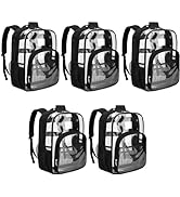 BLUEFAIRY Clear Backpack for School Stadium Approved Large PVC See Through Bag Heavy Duty Bookbag...