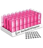 CAidRE Monthly Pill Organizer 2 Times A Day, One Month Pill Organizer AM PM, Monthly Pill Box Org...