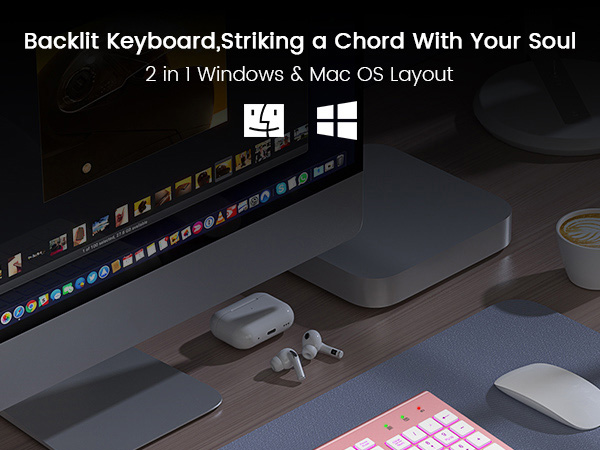 Wireless keyboard backlit light up
