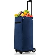 Safstar 2-in-1 Folding Shopping Cart, Grocery Laundry Utility Cart Hand Truck w/Detachable Storag...