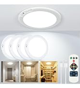 Rodalims Rechargeable Ceiling Light No Wiring - Battery Operated Led Lights for Bedroom with Remo...