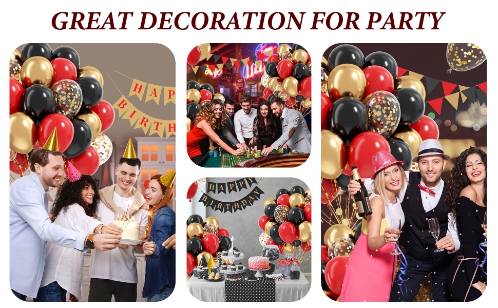 red and black balloons
