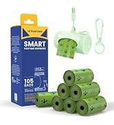 PawView Dog Poop Bag Rolls with Retractable Poop Bag Holder, Leak Proof and Extra Thick Lavender ...