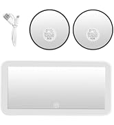 VKQTS LED Car Mirror Vanity with 10x & 30x Magnification,Ajustable Car Visor Mirror with Cool/War...
