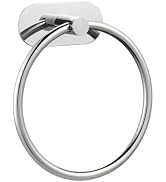 Self-Adhesive Towel Ring, No Drill Stainless Steel Round Hand Towel Holder, Rustproof Waterproof ...