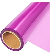 JOYIT Pink Cellophane Wrap Roll (100’ Ft. Long X 17.5” in. Wide) - 2.5 Mil Thick Transparent Red ...