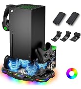 Charging Stand with Cooling Fan for Xbox Series X, Vertical Dual Controller Charger Station Dock ...