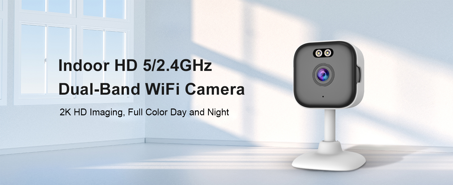 5Ghz Mini WiFi Camera 2K, Indoor Home Security Cameras for Baby/Elder/Dog/Pet Camera with Phone app