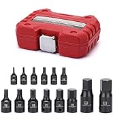 MIXPOWER 14-Piece Dr. Bit Socket Set, 2.5mm to 19mm, 1/4", 3/8" and 1/2" Drive, Cr-Mo Impact Grad...