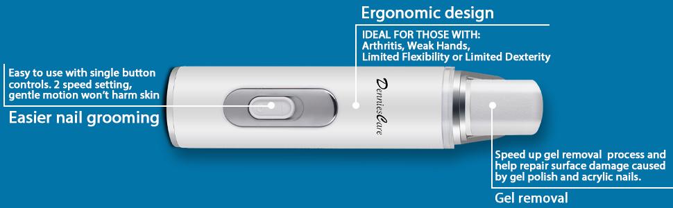 DenniesCare electric nail is ergonomic design and easy to ues, can be used to gel nail removal.