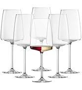 Zwiesel Glas Sensa Red Wine Glass (Set of 6), Wine Glasses for Red or White Wine, Dishwasher-Safe...
