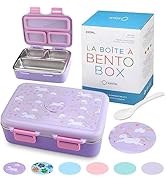 Stainless Steel Lunch Box for Baby Toddlers Girls, Mini Bento, 3 Eco Metal Portion Sections Leakp...