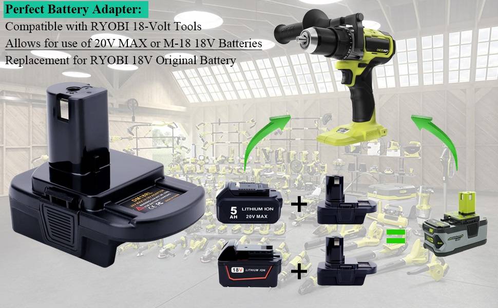 Perfect DM18RL Tool Battery Adapter for my battery M-18 18V and 20v MAX converts to ONE+ 18v