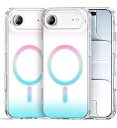 TOPAUX for iPhone Air Bling Case for MagSafe Glitter Iridescent Translucent Slim Cover Sparkly Ma...