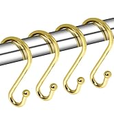 Metal Shower Curtain Hooks, Set of 12, Rust Proof Shower Curtain Hooks Rings, Durable S Shaped Ho...