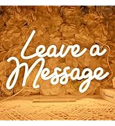 SYLHOME Leave A Message Led Neon Light Sign Guestbook Business Desk Table Wedding Reception Welco...