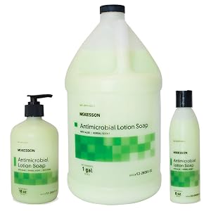 Size variations of McKesson Antimicrobial Lotion Soap