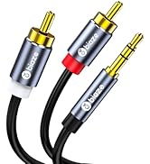 biaze 3.5mm to RCA Audio Cable, 4.9FT RCA Male to 3.5mm Male Audio Adapter for Smartphones, MP3, ...