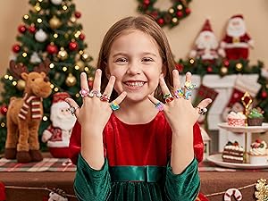 PASEMM 36pcs Little Girl Jewel Rings