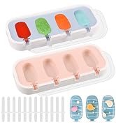 WMKGG 1.2 oz Super Mini Popsicle Silicone Molds for Kids, 2 PCS Classic Homemade Ice Pop Molds Wi...