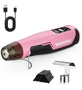 WORKPRO 7.2V Pink Cordless Mini Heat Gun, 1.5s Fast Heating | 3 Temp Settings (Cool/572°F/842°F),...