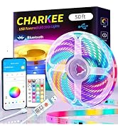 CHARKEE USB Powered Portable 50ft Bluetooth LED Strip Lights, Change Color (16 million) Dimmable,...