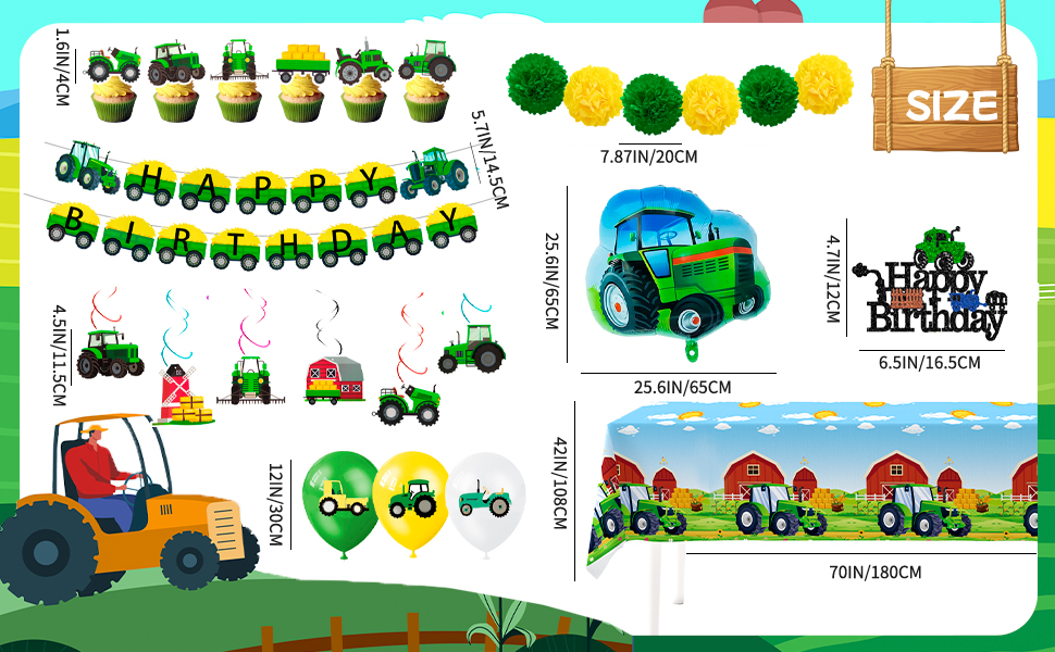 tractor party birthday decorations