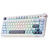 Aula Wireless Mechanical Keyboard, 75% Hot Swappable Custom Gaming Keyboard, RGB Backlit Creamy K...