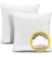Fixwal Throw Pillow Inserts Set of 2 - 18 x 18 Inches Insert White Pillow Forms Soft Microfiber F...