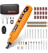 HARDELL Cordless Rotary Tool 3.7V with Universal Chuck, 5-Speed Mini Rotary Tool Kit with 71 Acce...